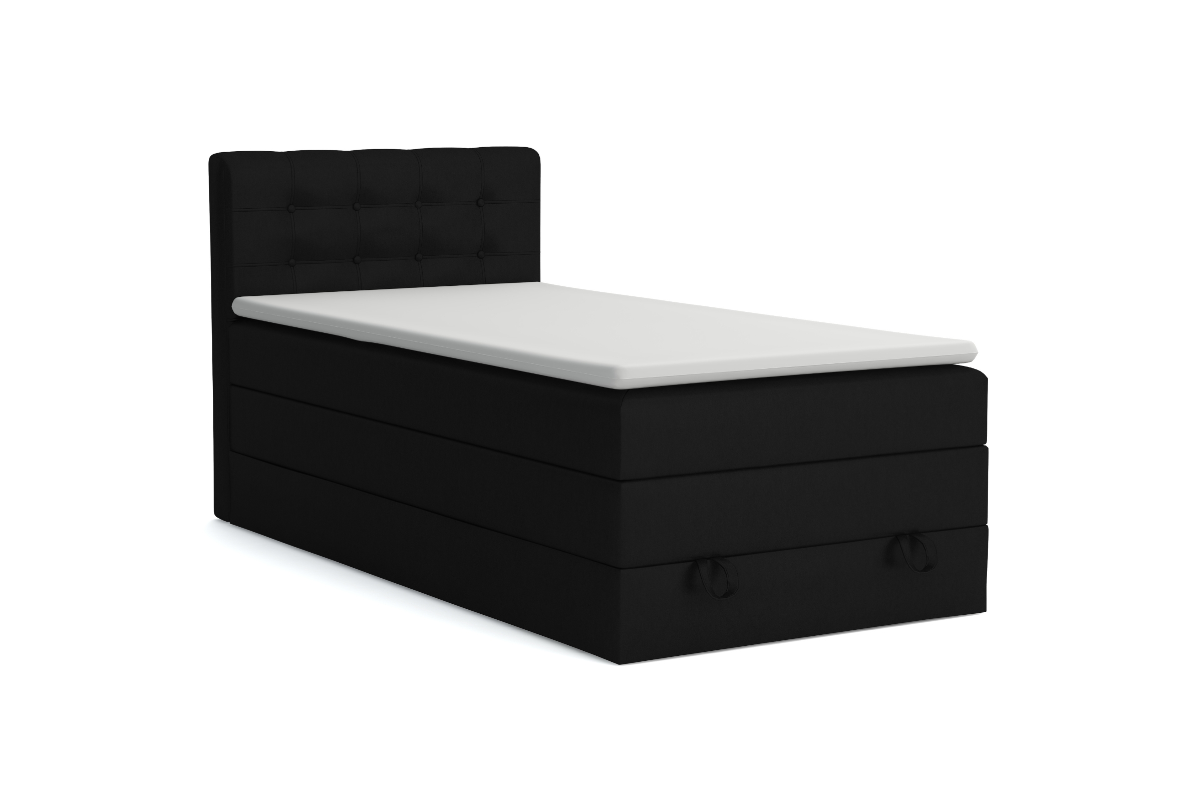 JUNG 1 90x200 Kronos 7 Zwart boxspringbed gestoffeerd bed compleetbed Kinder Meubels 24