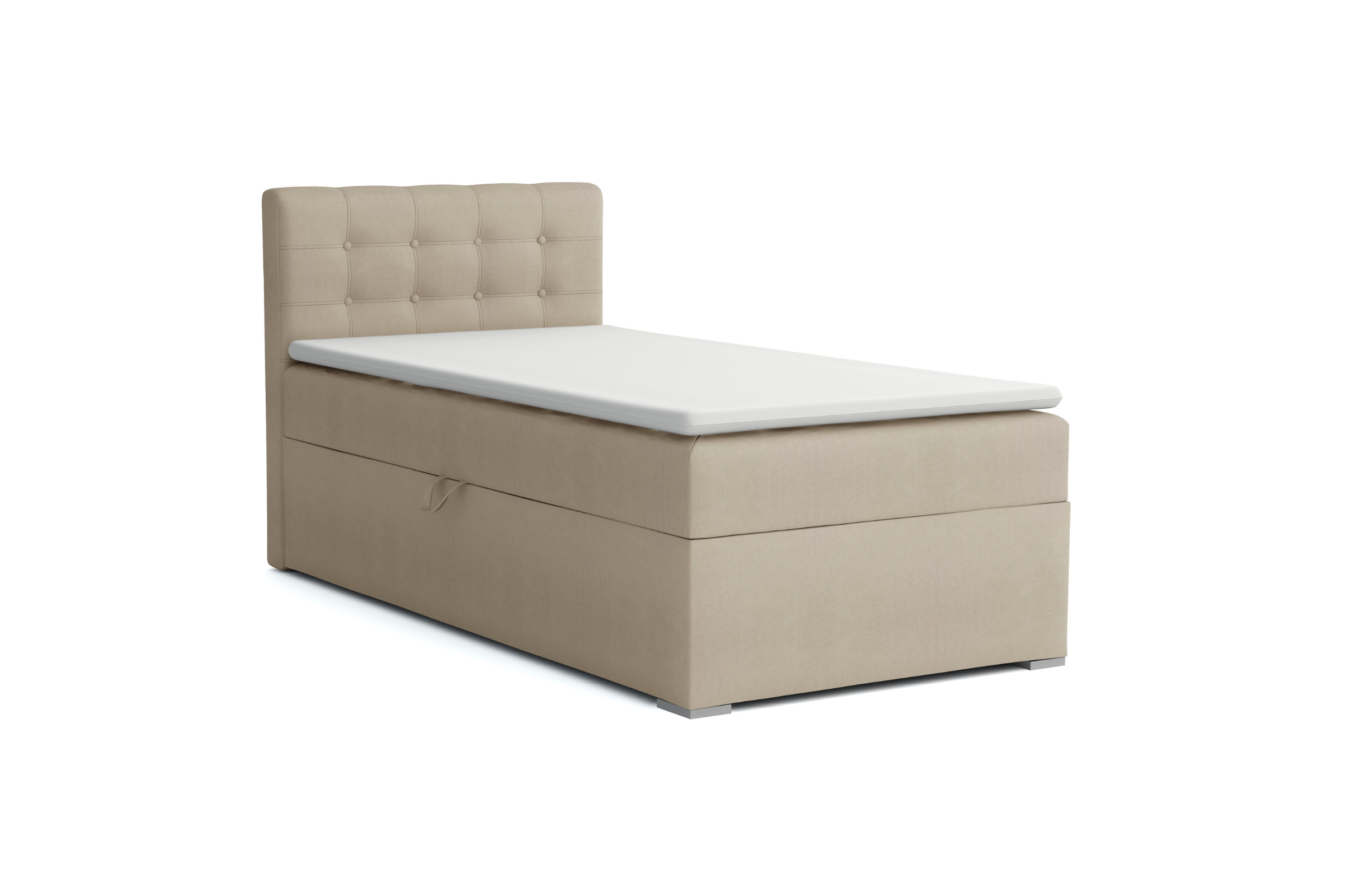 JUNG 3 100x200 Paros 2 Beige boxspringbed gestoffeerd bed compleetbed Kinder Meubels 24