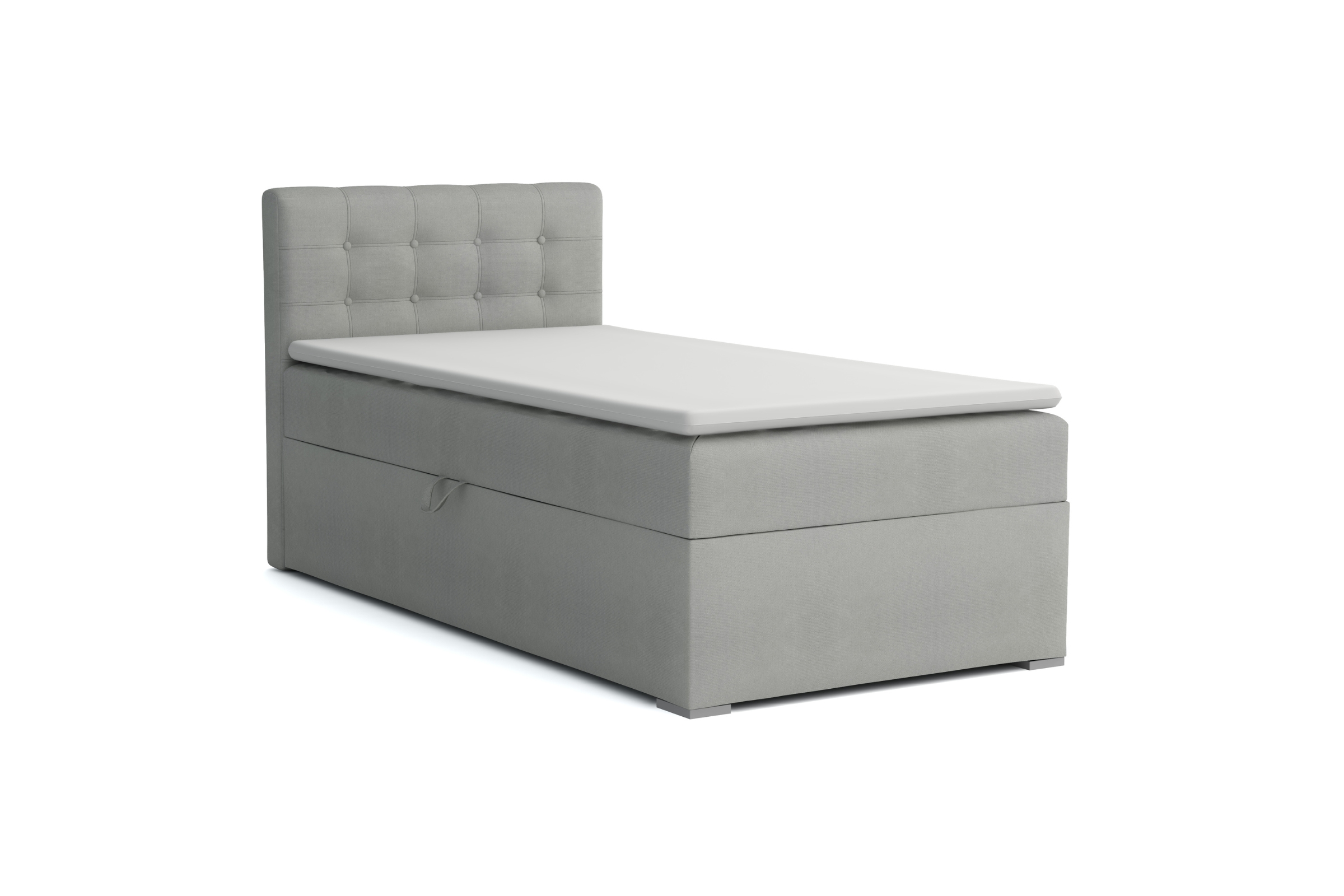 JUNG 3 100x200 Paros 5 Lichtgrijs boxspringbed gestoffeerd bed compleetbed Kinder Meubels 24