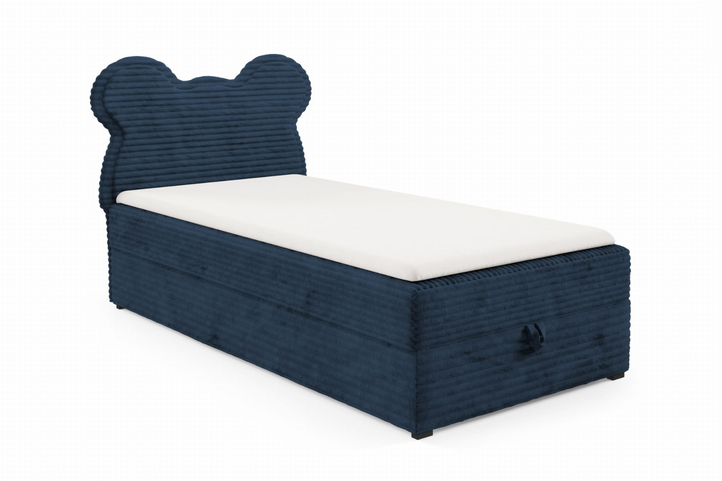 TEDDY 100x200 TILIA 77 Donkerblauw boxspringbed gestoffeerd bed compleetbed voor kinderen en jongeren Kinder Meubels 24