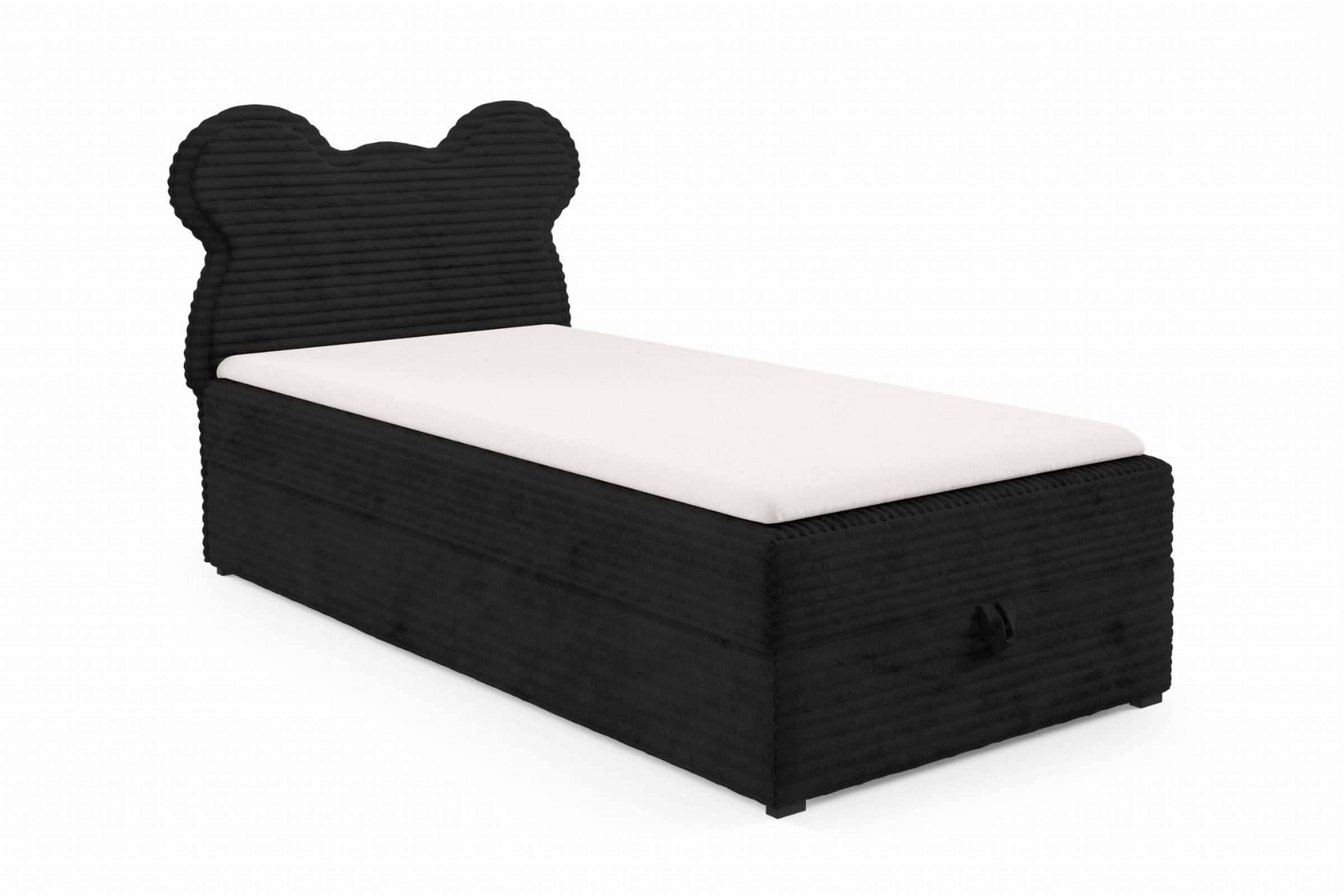TEDDY 90x200 TILIA 100 Zwart boxspringbed gestoffeerd bed compleetbed voor kinderen en jongeren Kinder Meubels 24