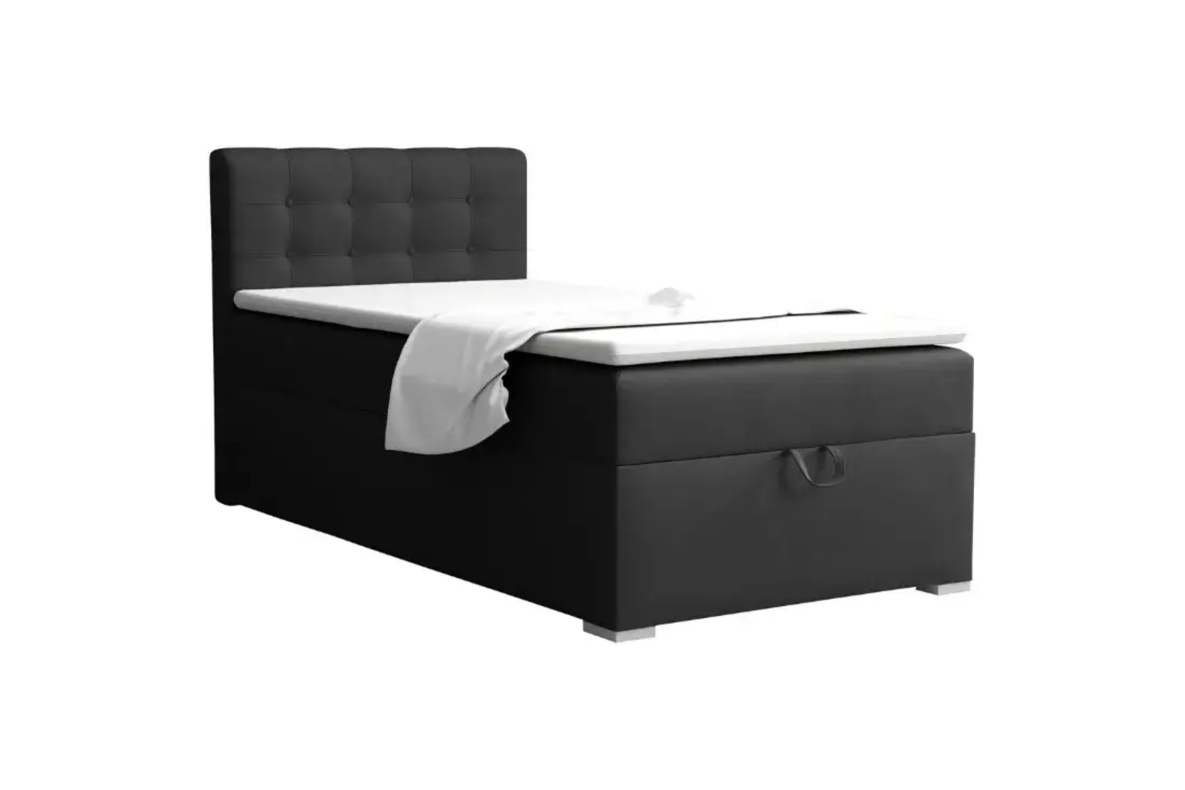 TEEN 3 100x200 Kronos 7 Zwart boxspringbed gestoffeerd bed compleetbed eenpersoonsbed Kinder Meubels 24
