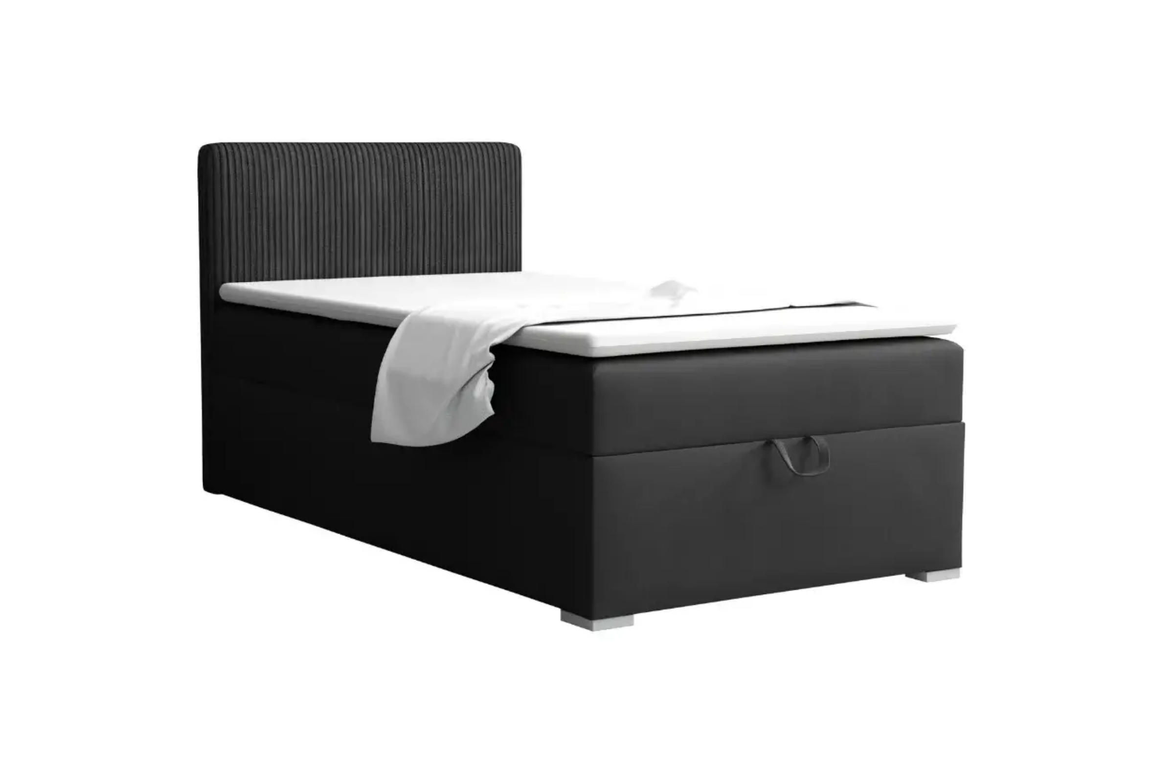 TEEN 4 90x200 Poso 135/Kronos 7 Zwart boxspringbed gestoffeerd bed compleetbed eenpersoonsbed Kinder Meubels 24