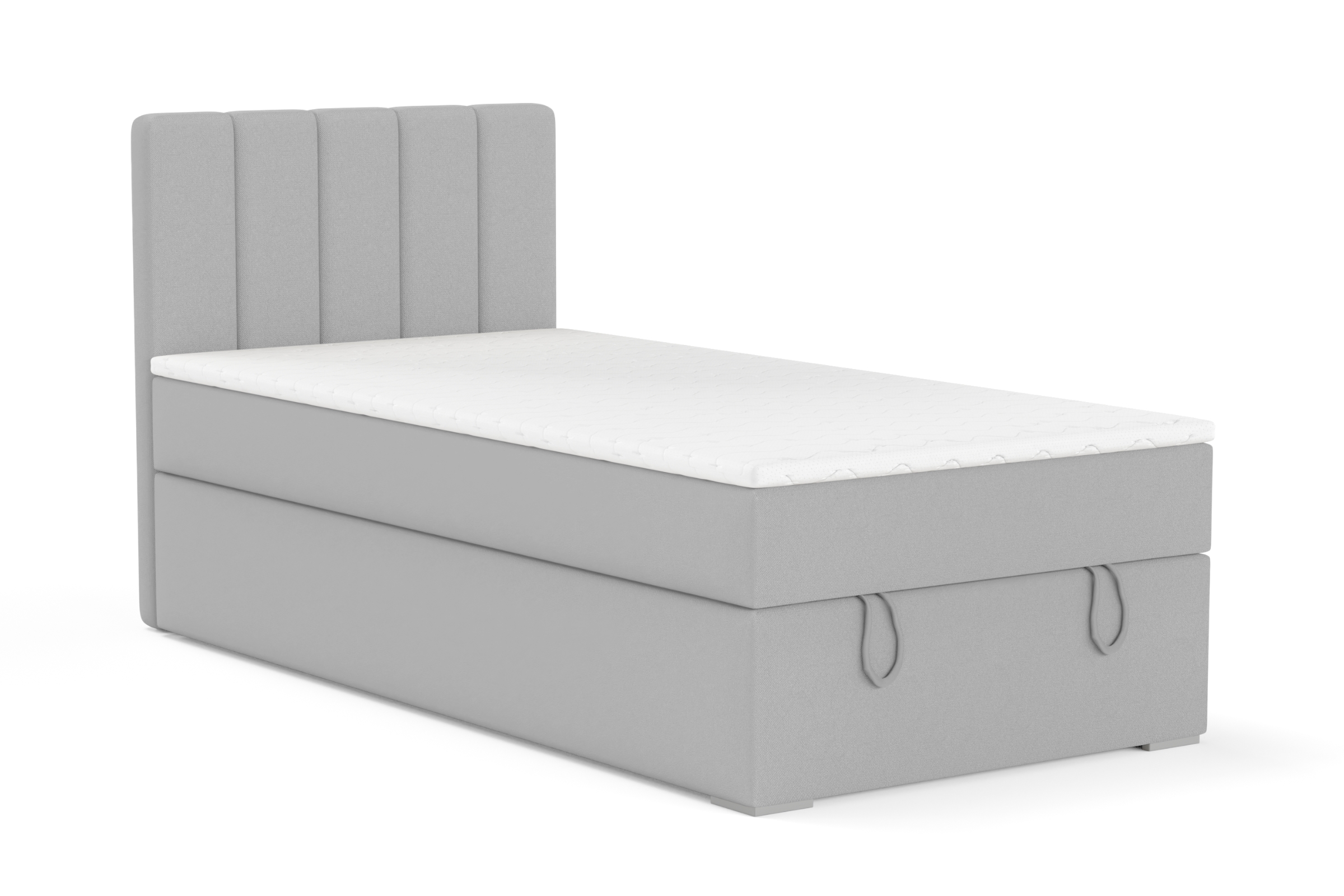 DAVID MINI 120x200 Paros 5 Lichtgrijs boxspringbed met opbergruimte en een doorlopende matras Kinder Meubels 24