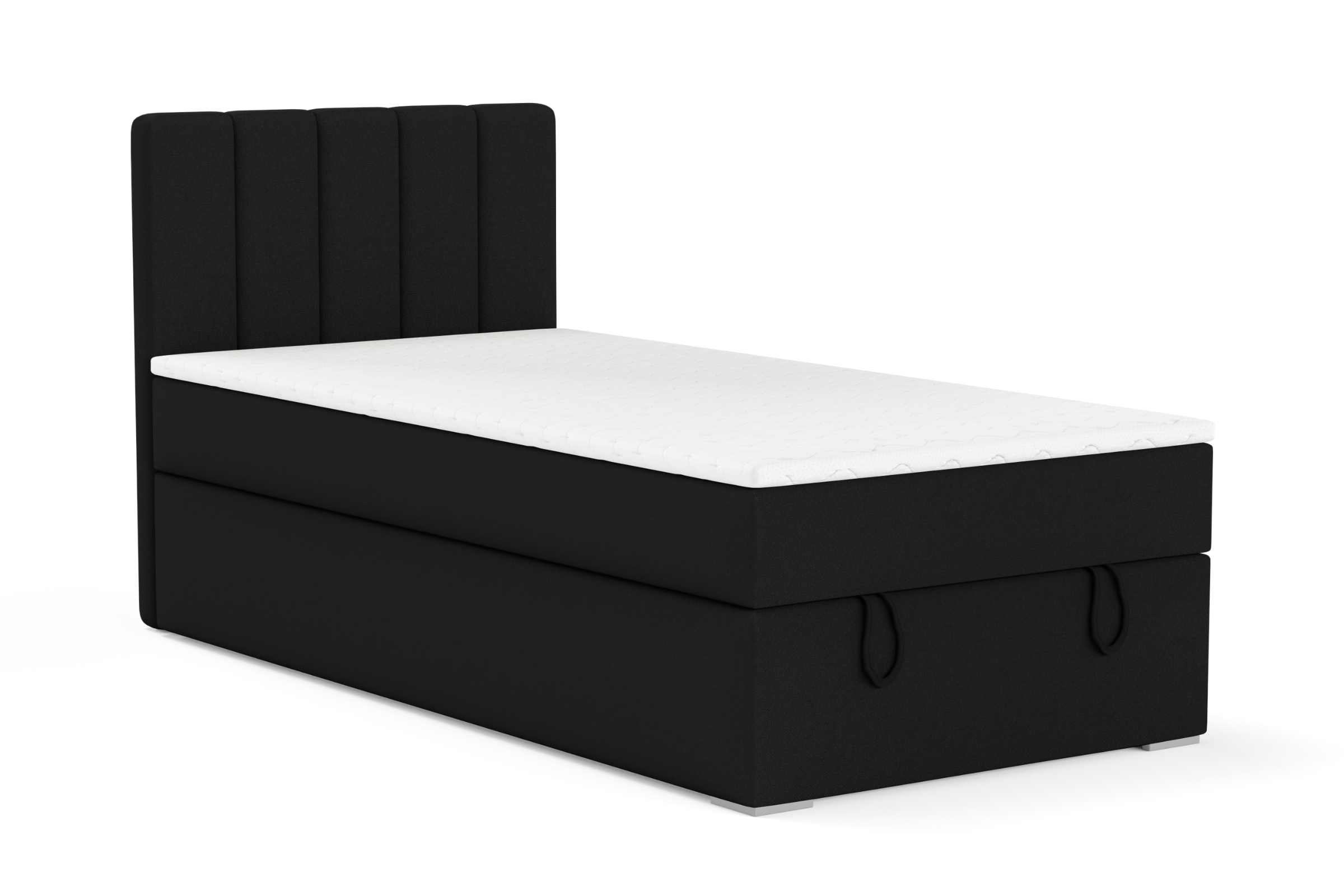 DAVID MINI 120x200 Kronos 7 Zwart boxspringbed met opbergruimte en een doorlopende matras Kinder Meubels 24