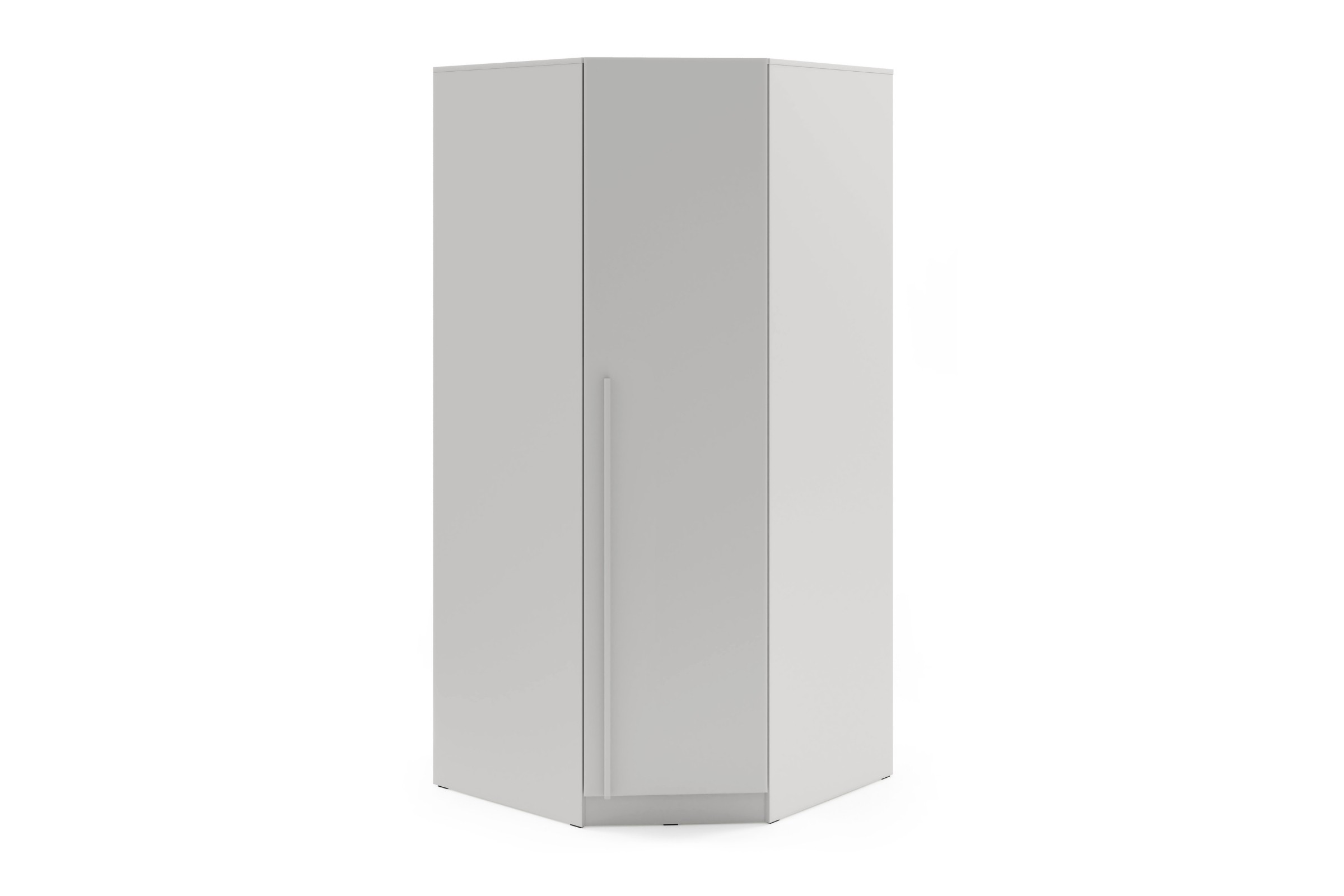 BRISSO BR4 hoekkledingkast 95 cm 1-deurs, kasjmier, eiken Cremona, platinagrijs, met metalen grepen kinder meubels 24