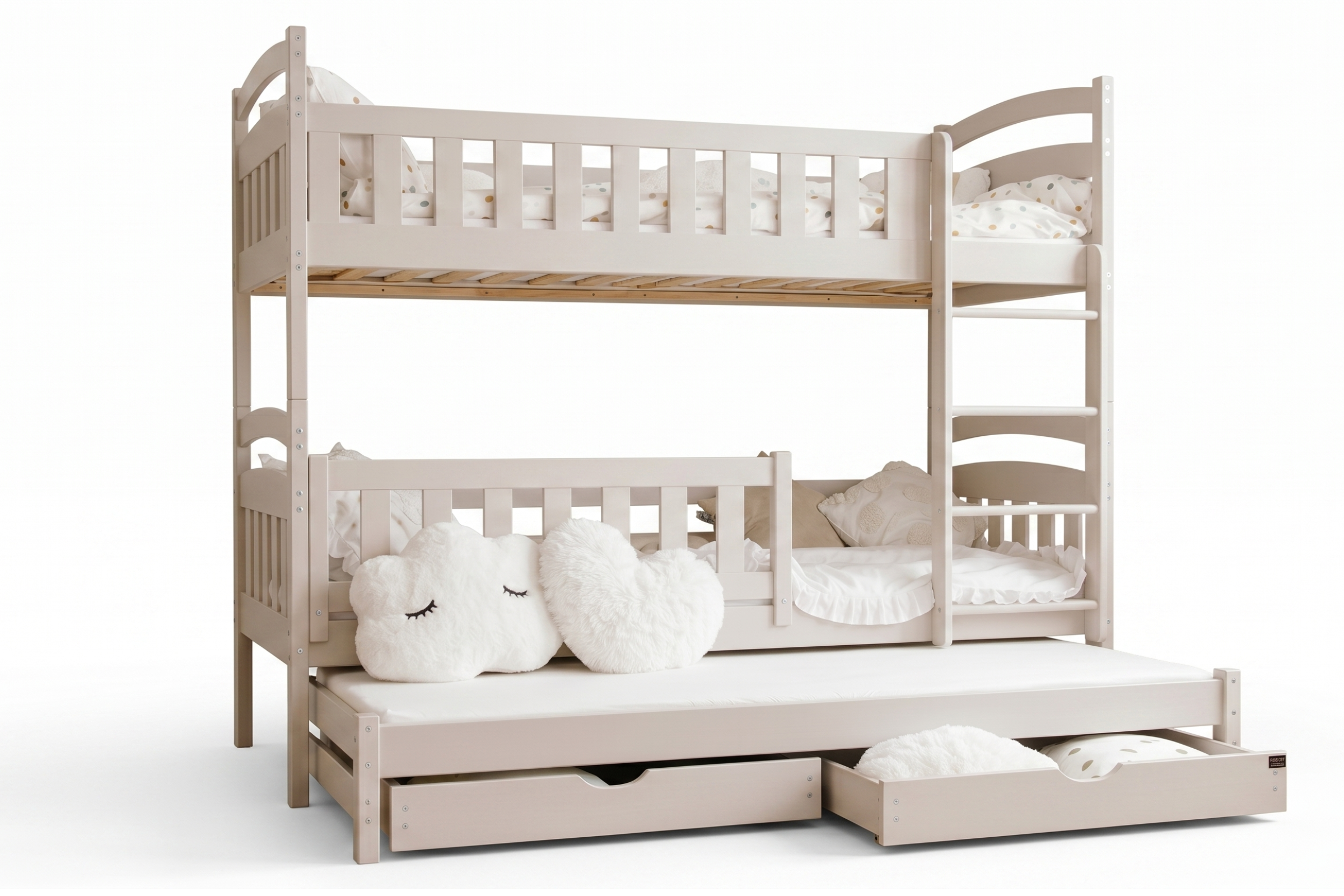 MIA 3-persoons Stapelbed 90x200 kasjmier Kinder Meubels 24  