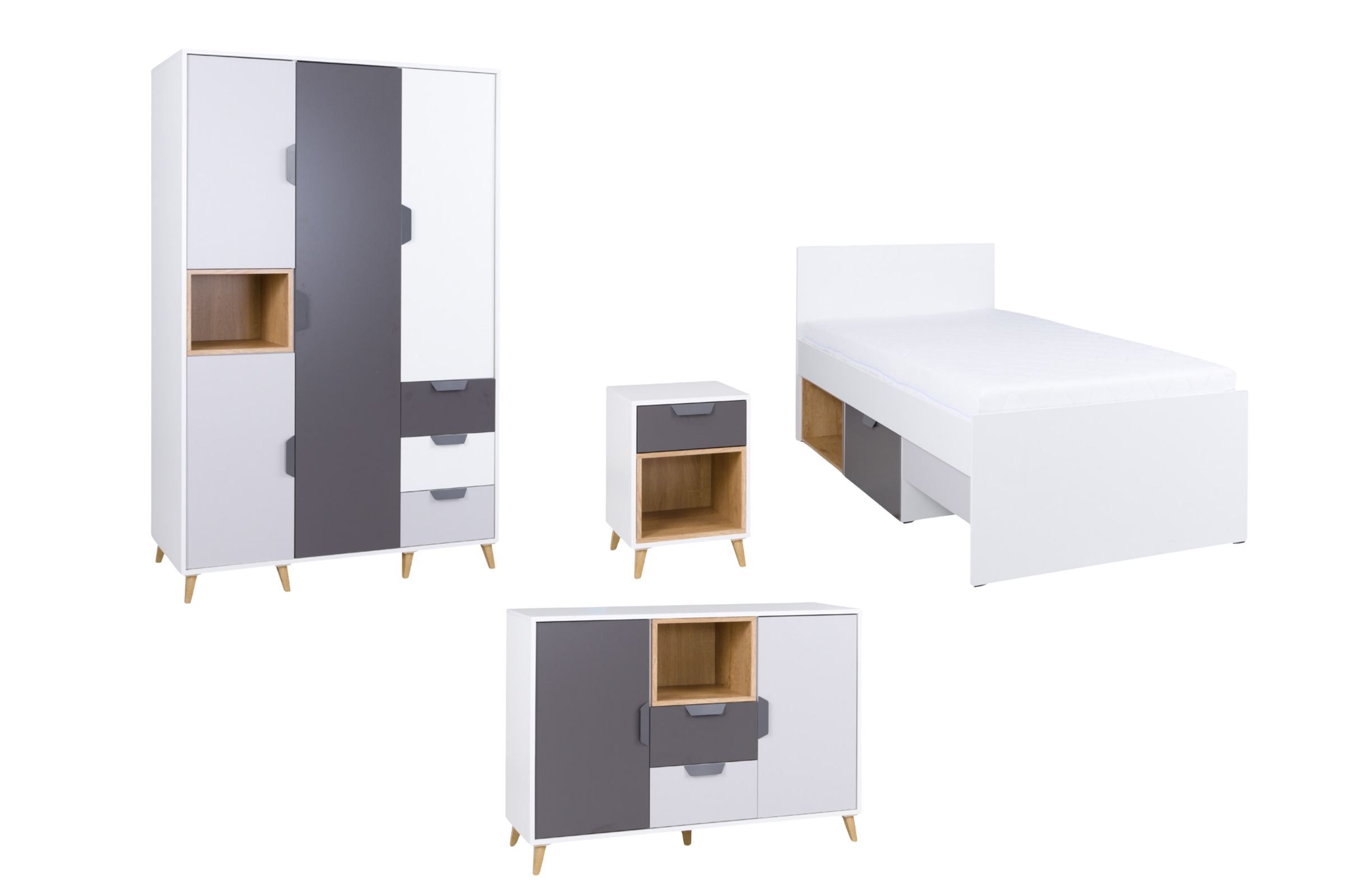 JUSTIN 1 Kinderkamermeubels met Kledingkast Kinder Meubels 24