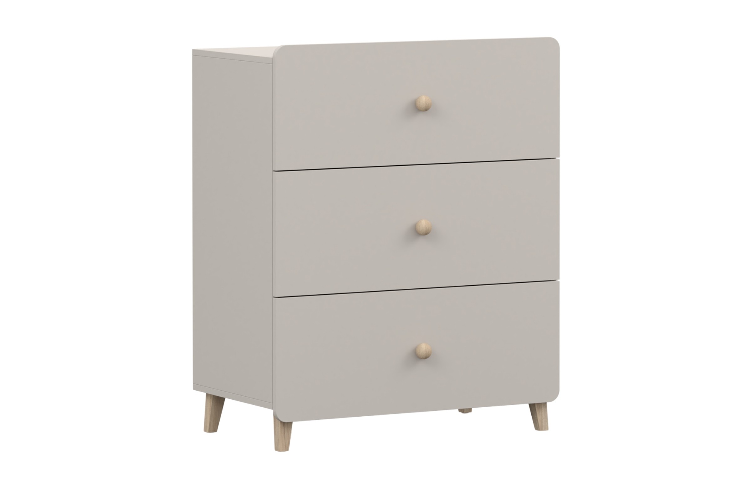 Commode MARCO 04 80 cm kasjmier met 3 lades, houten grepen en houten poten Kinder Meubels 24