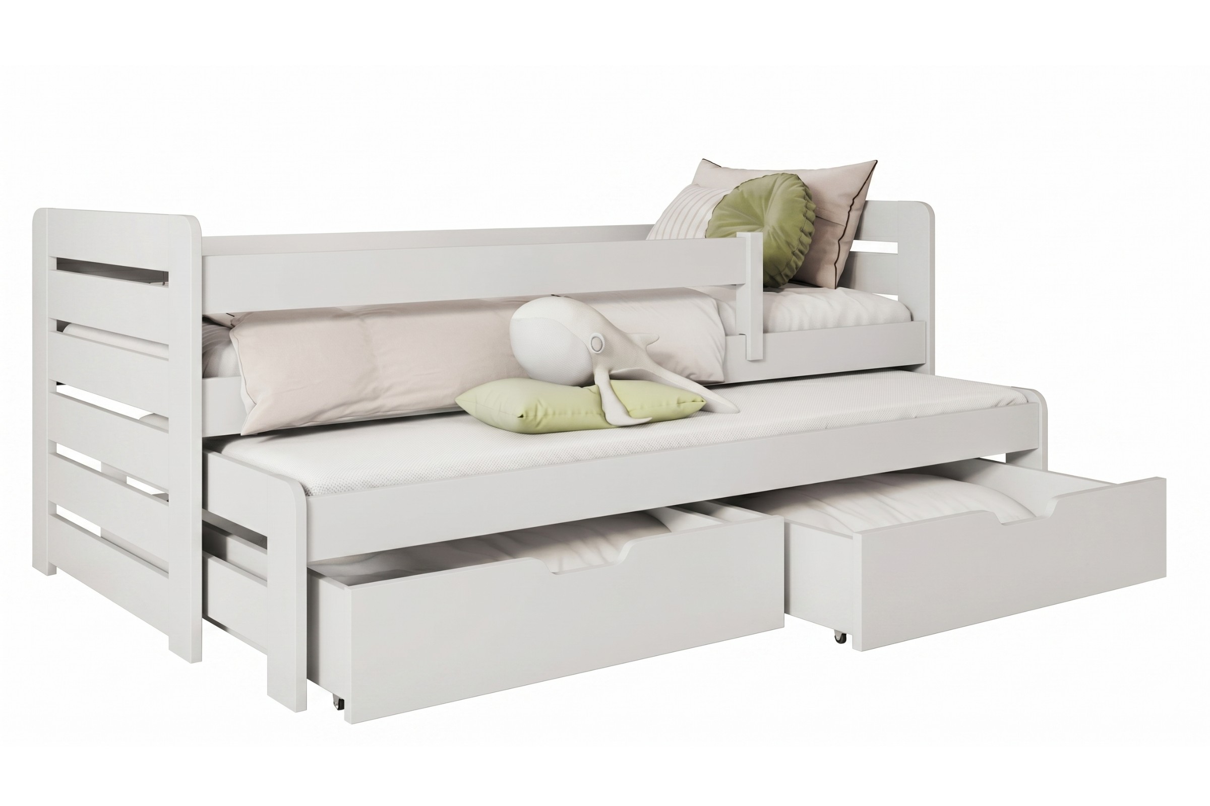 TED 80x180 Wit kinderbed uitschuifbed met lades Kinder Meubels 24