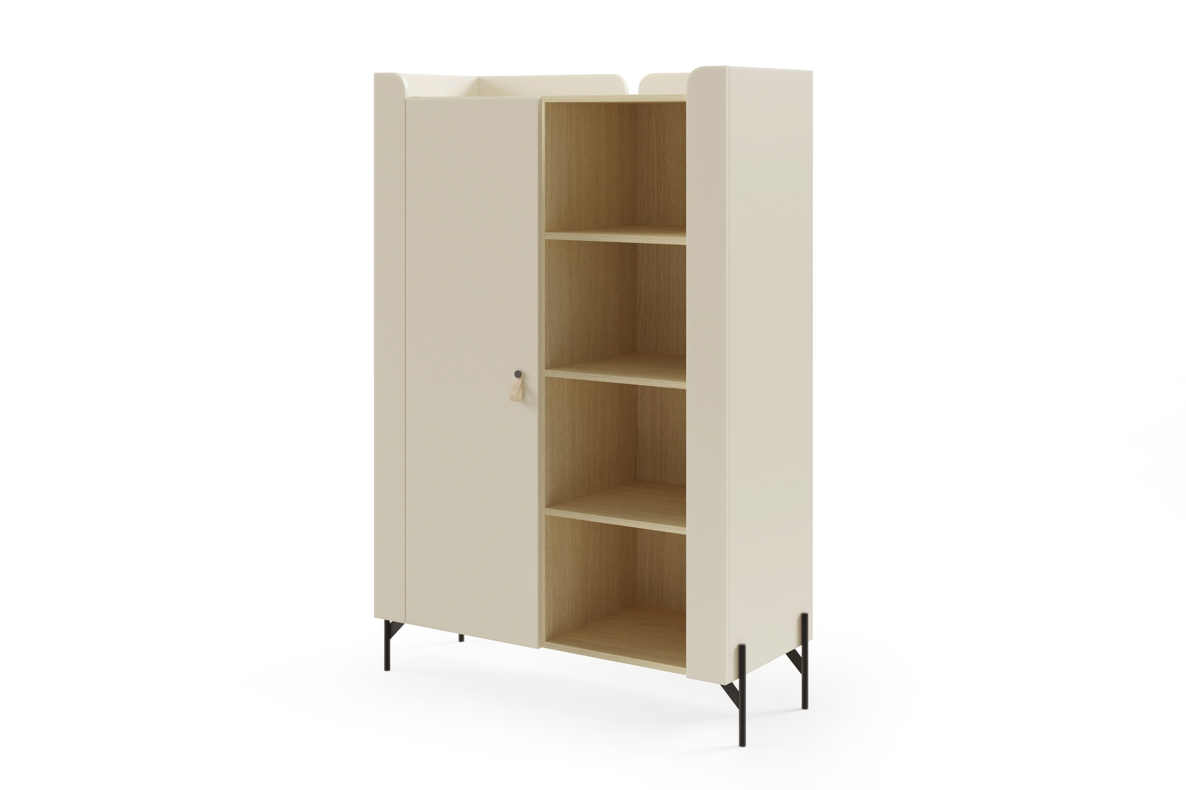 SOVI 03 kinderkast 100 cm breed, met kastvak en open vakken Kinder Meubels 24