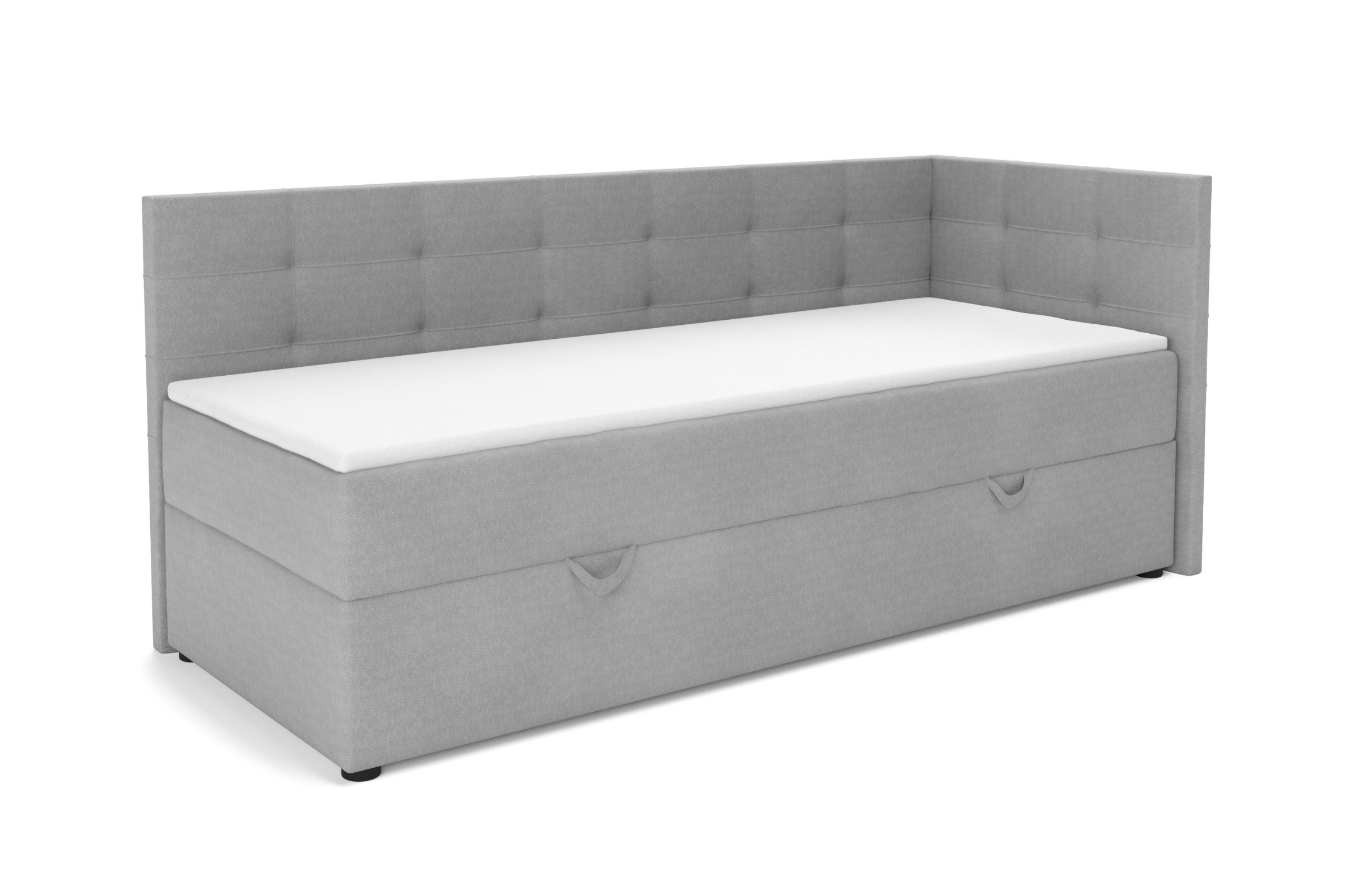 FAVIO boxspringbed, daybed met opbergruimte VELOURSLOOK Kinder Meubels 24