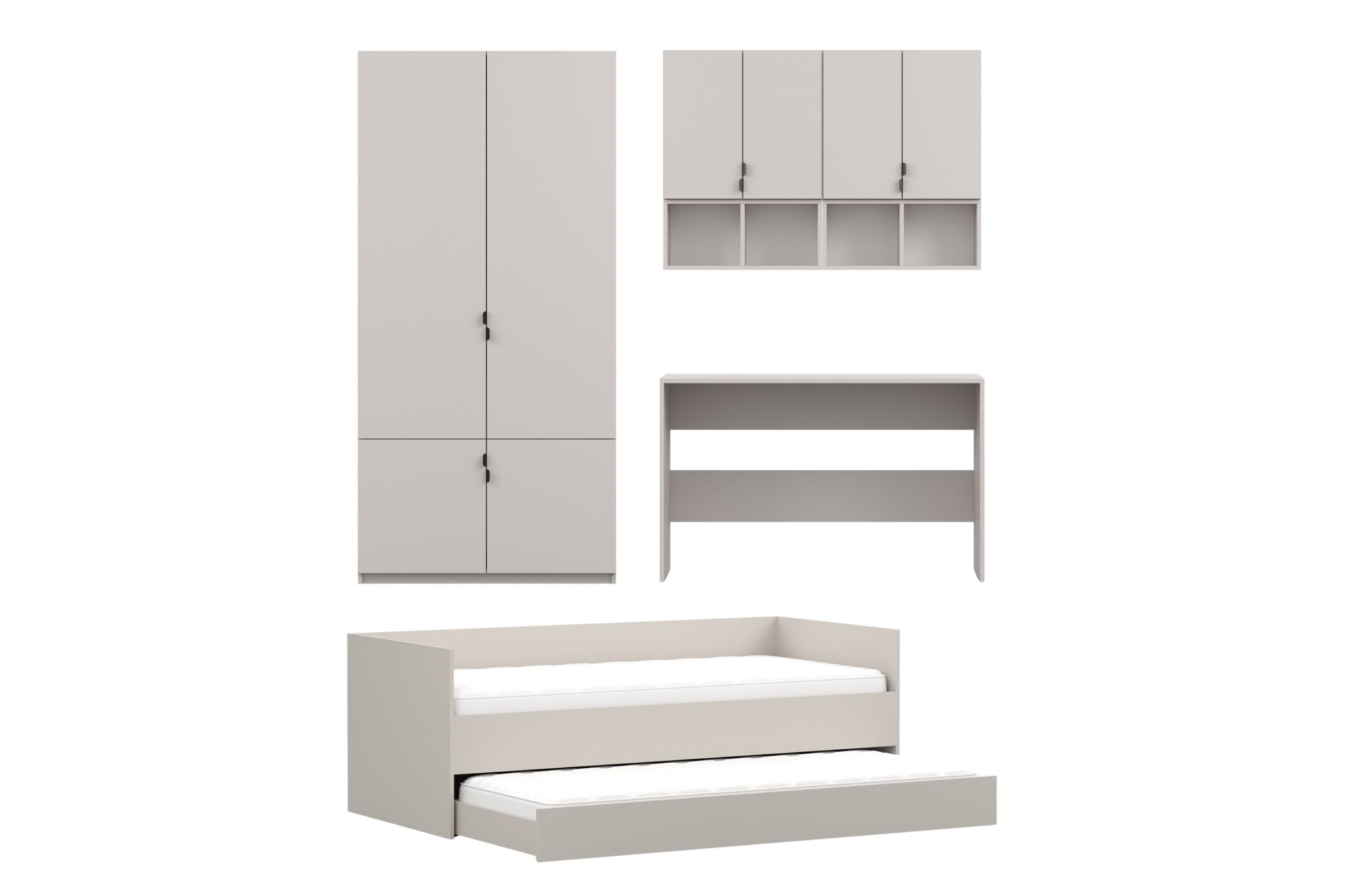 MANO C tienerkamerset kinderkamerset met bed 90x200 cm en uitschuifbed Kinder Meubels 24