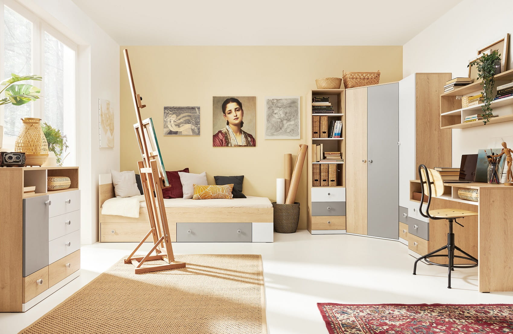 POKO 3 Kinderkamer Set met Kinderbed Kinder Meubels 24